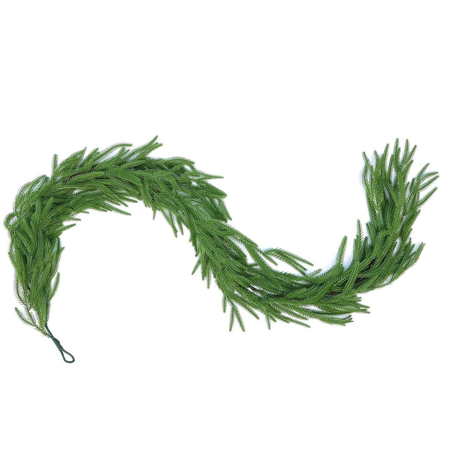 71 Inch Artificial Norfolk Pine Garlands Real Touch Christmas Pine Garland DIY Wreath Supplies Faux Cedar Realistic Greenery For Xmas New Year Party Table Wall Fireplace Mantl Decoration
